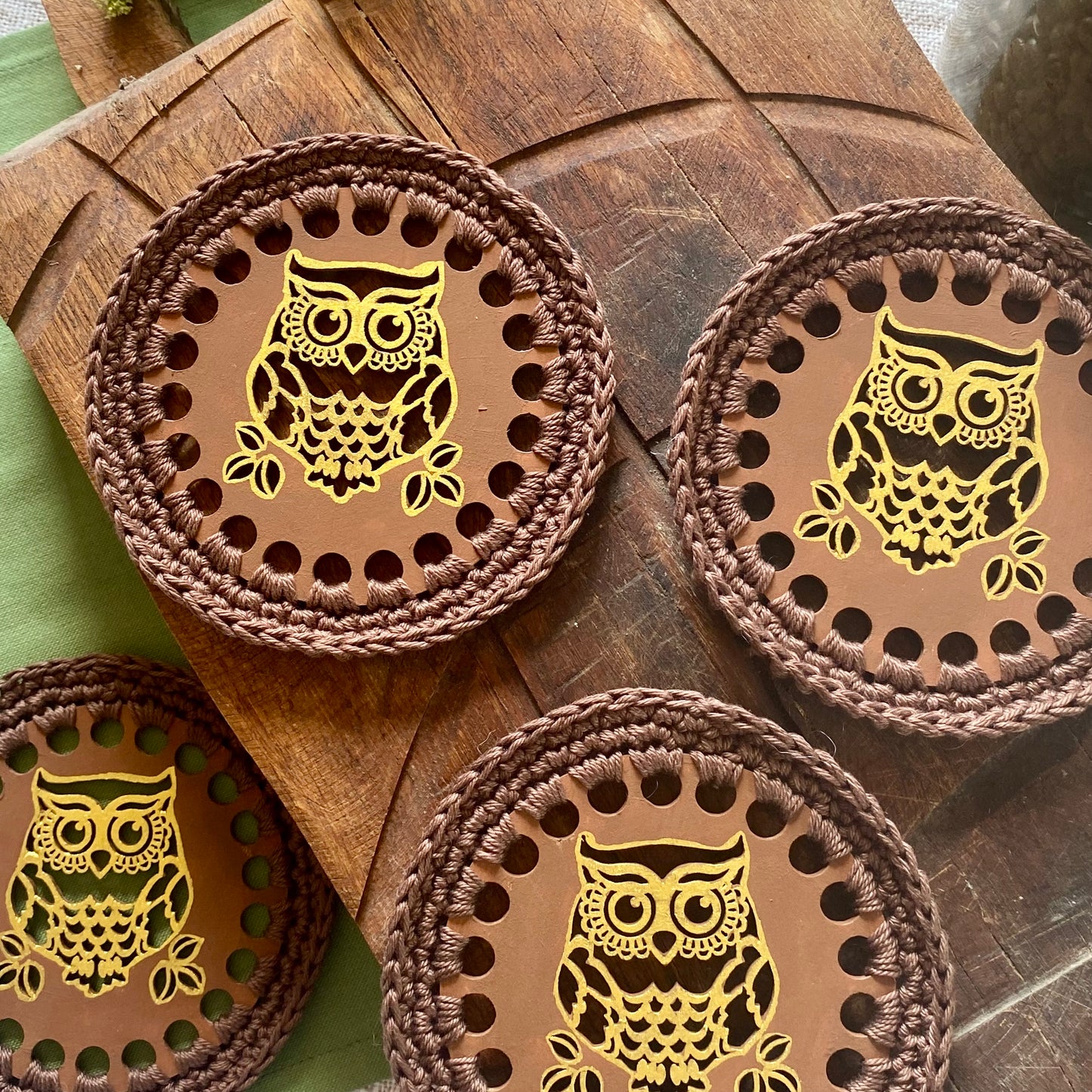 Gold Owl Coaster - Natural Gift for Teachers