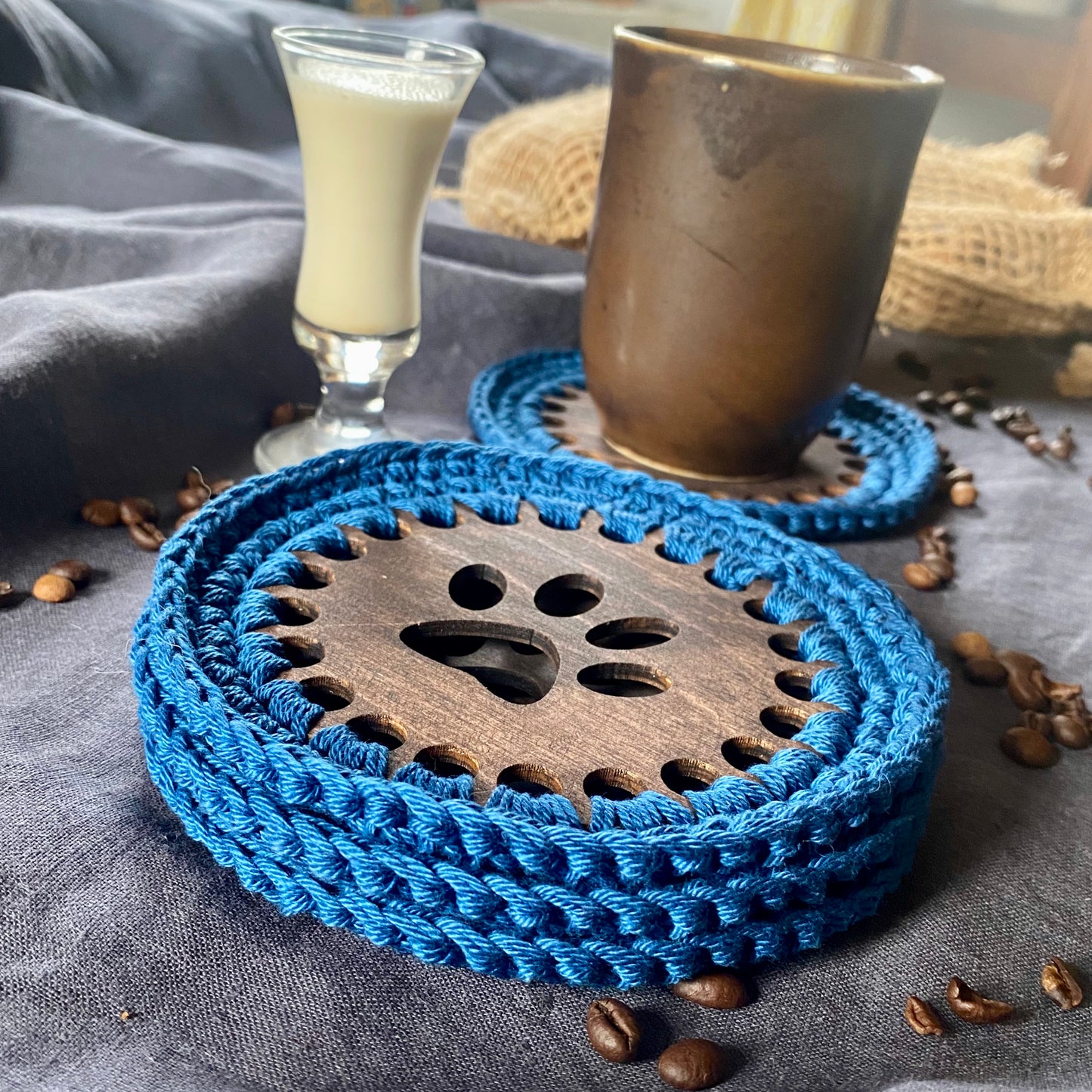 Coasters with One Paw