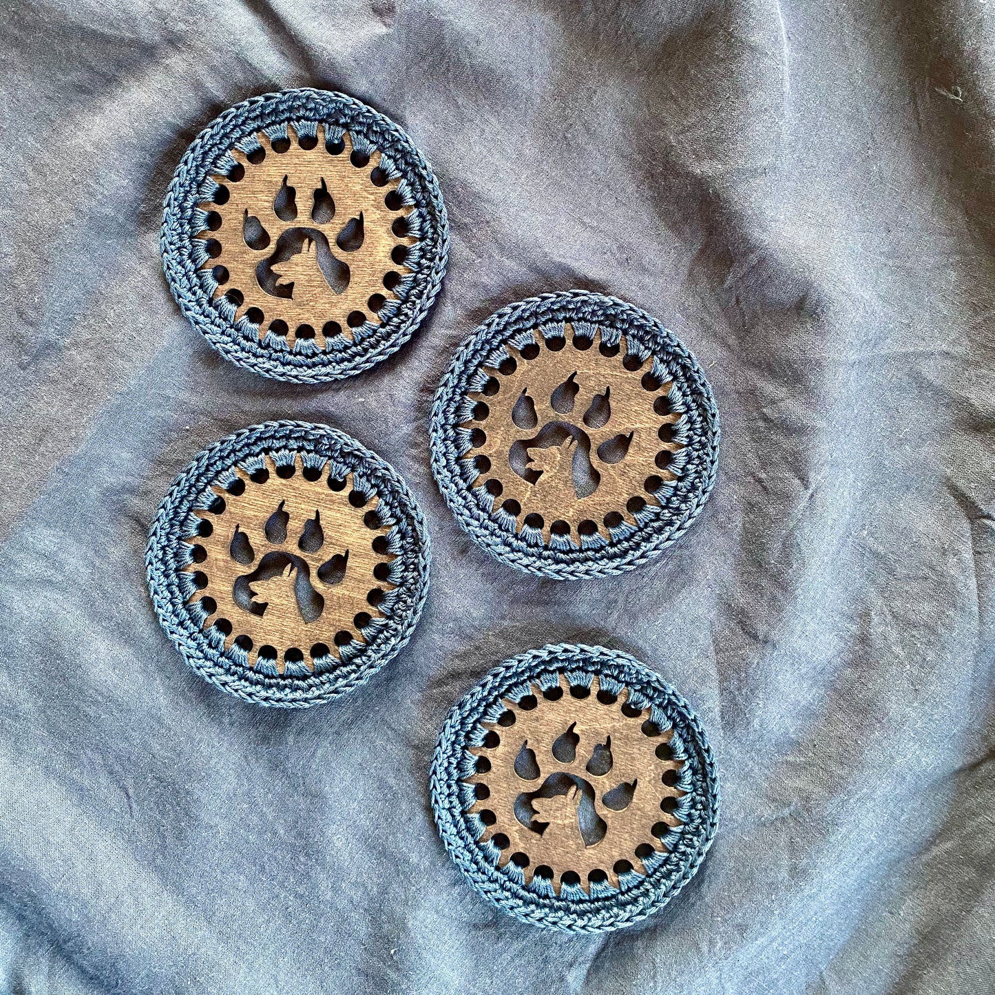 Coasters with Crochet Edge for Dog Lovers II