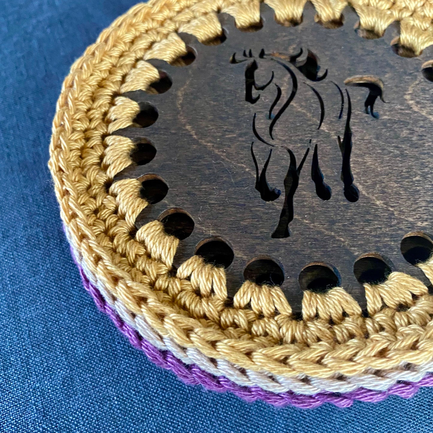 Horse Coasters with Crochet Edge