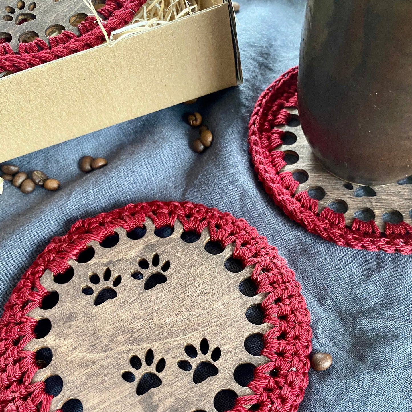 Coasters with Dog Paws