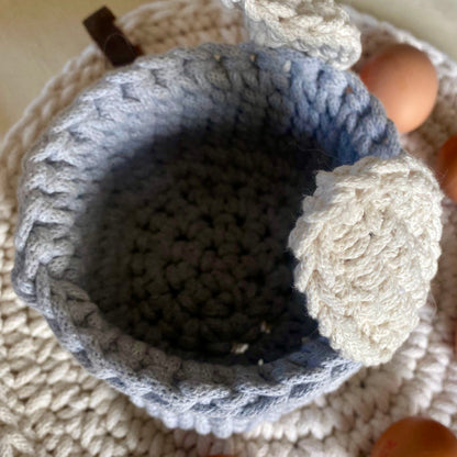 Gray Easter Bunny Basket - Kids Bunny Basket - Bunny Decor Nursery