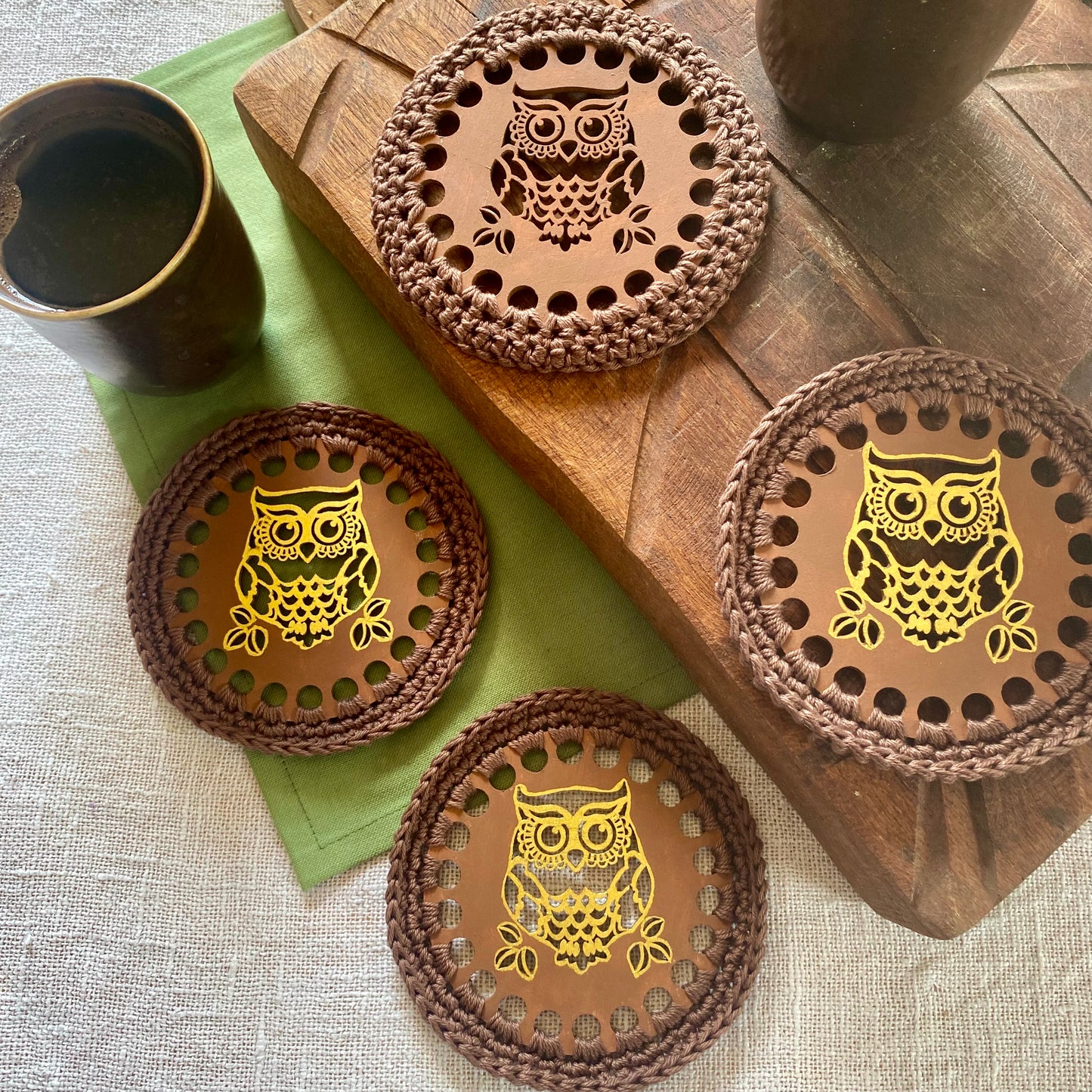 Gold Owl Coaster - Natural Gift for Teachers