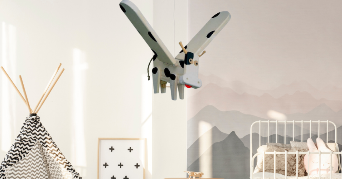 Load video: Flying Cow Nursery Mobile