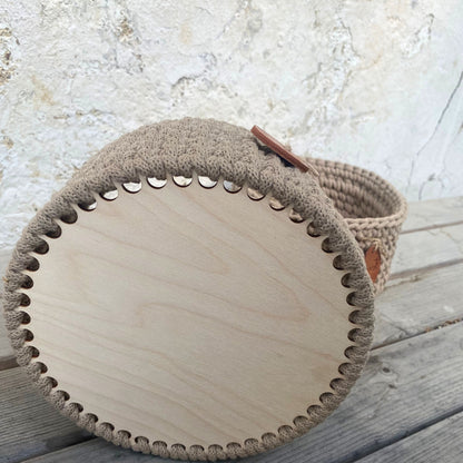 Set of Two Beige Crochet Baskets