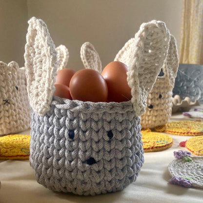 Gray Easter Bunny Basket