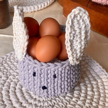Gray Easter Bunny Basket - Kids Bunny Basket - Bunny Decor Nursery