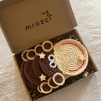Handmade Crochet Monkey Coasters (Set)