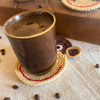 Handmade Crochet Monkey Coasters (Set)