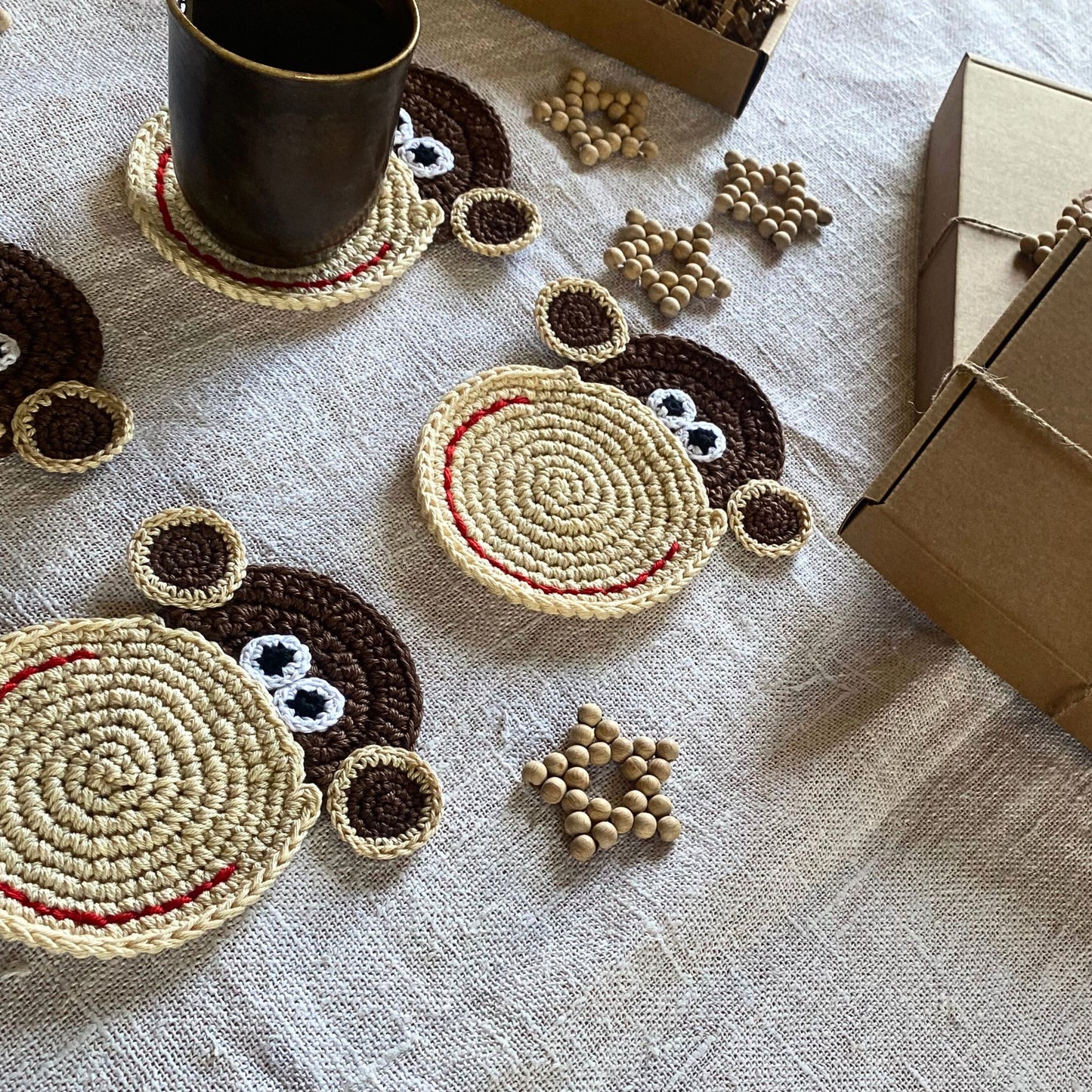 Crochet Monkey Coasters