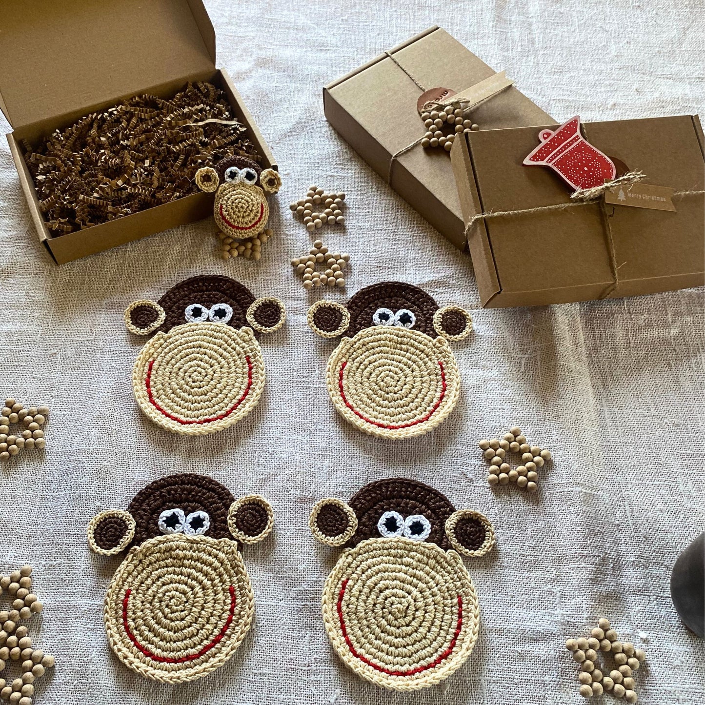 Crochet Monkey Coasters