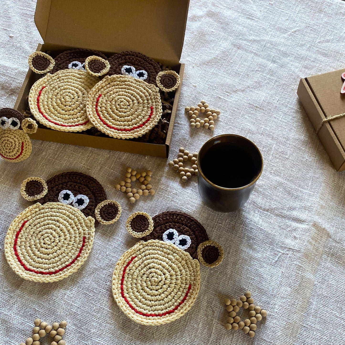 Crochet Monkey Coasters