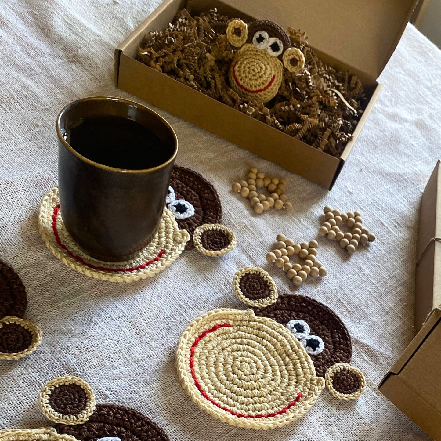 Crochet Monkey Coasters