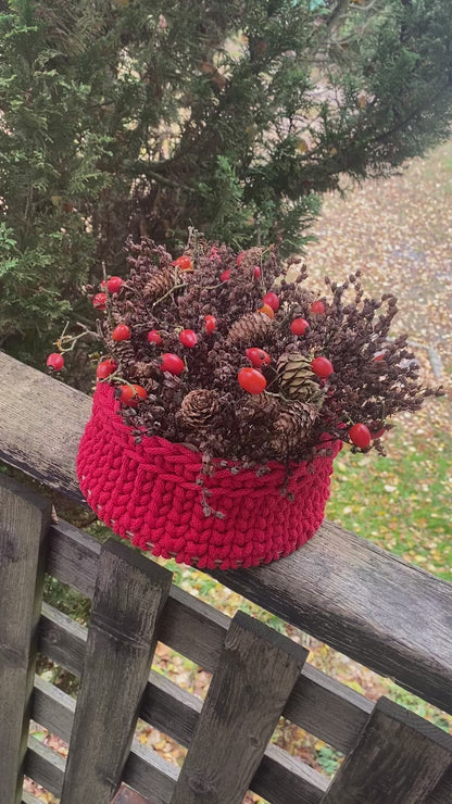 Red Crochet Basket