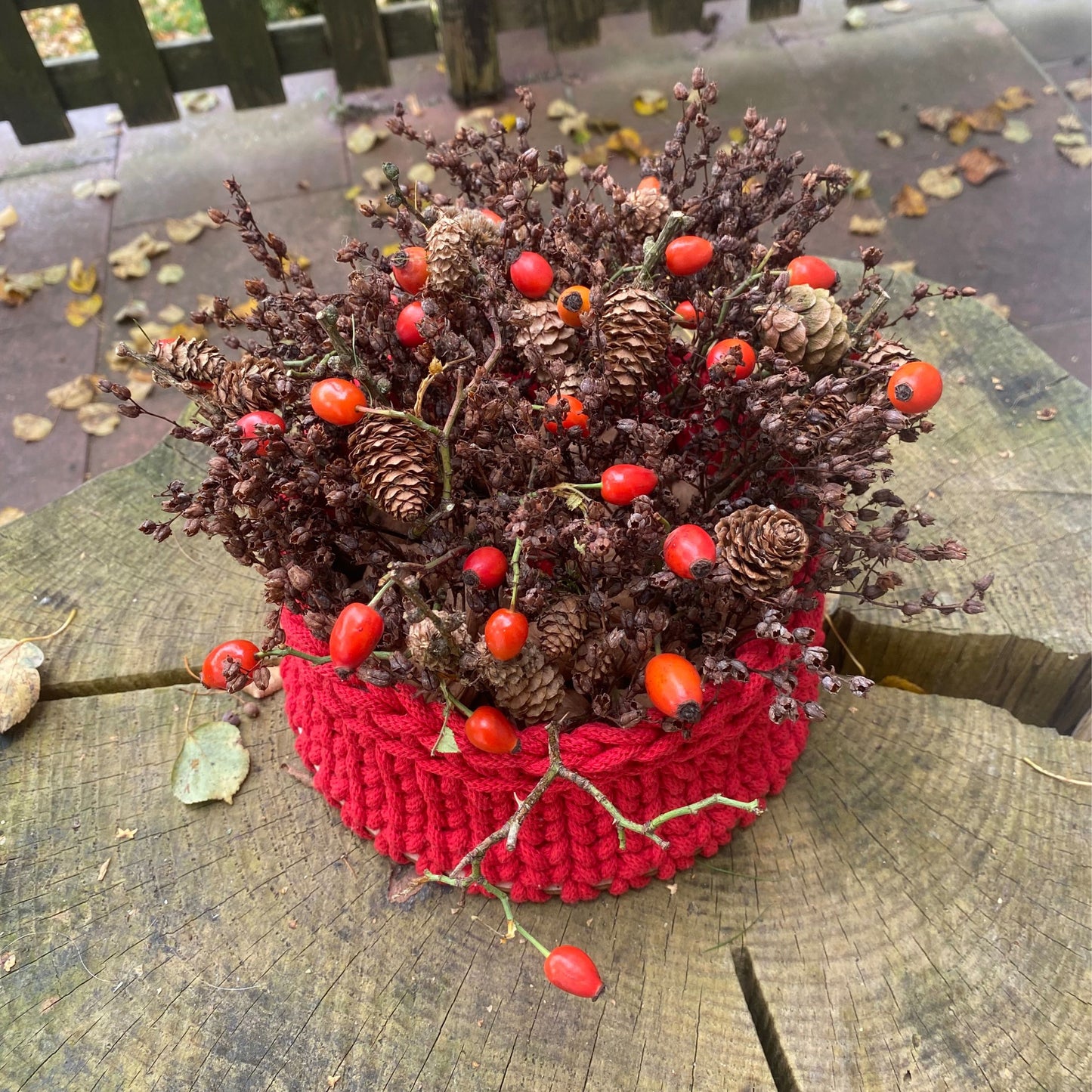 Red Crochet Basket