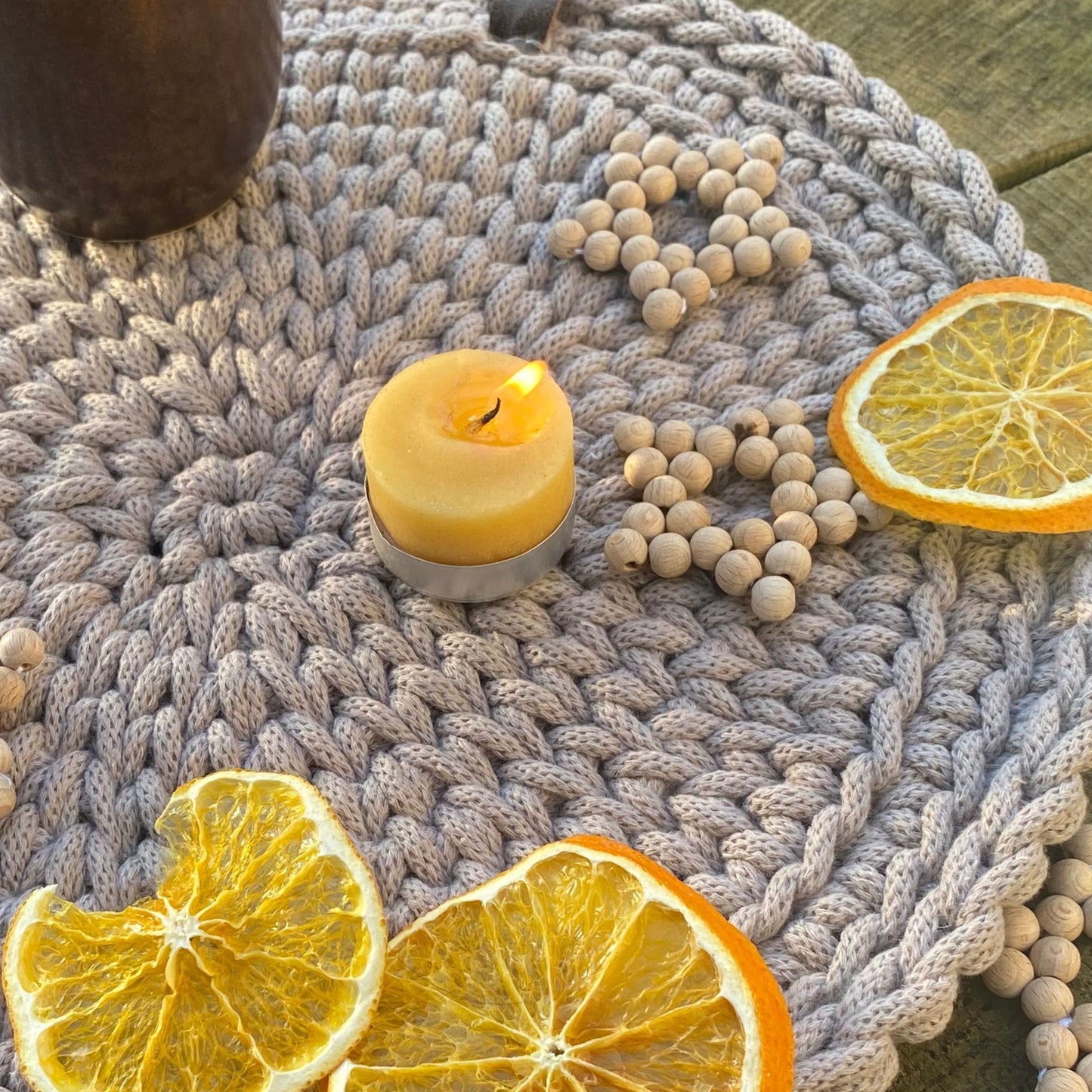 Crochet Table Placemat in Sand Color