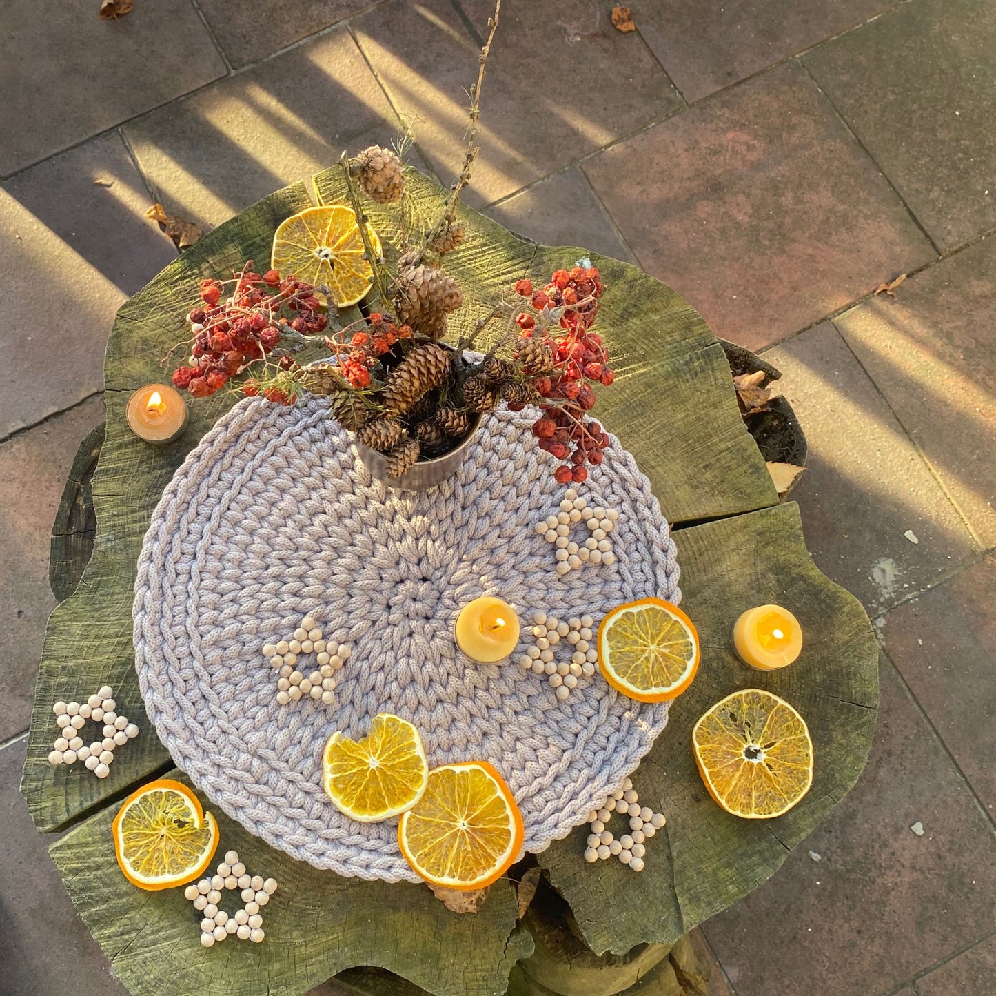 Crochet Table Placemat in Sand Color