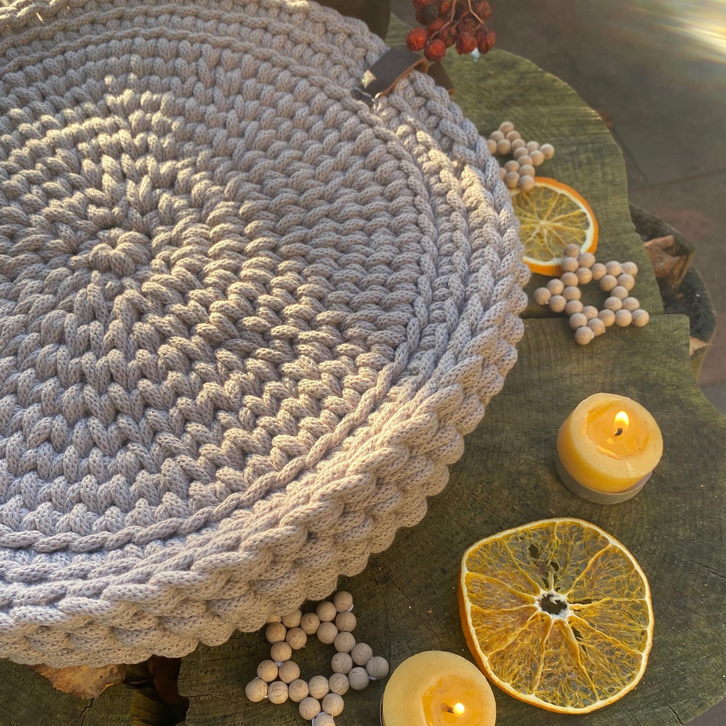 Crochet Table Placemat in Sand Color