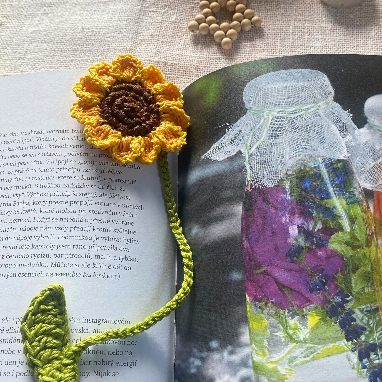 Sunflower Christmas Gift Box - Crochet Coaster and Bookmark - Christmas Ornament Star