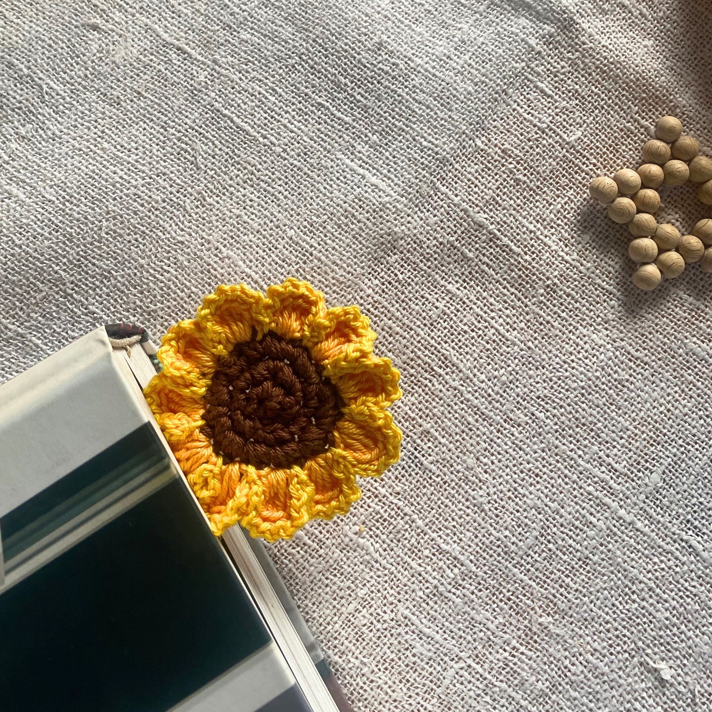 Sunflower Christmas Gift Box - Crochet Coaster and Bookmark - Christmas Ornament Star