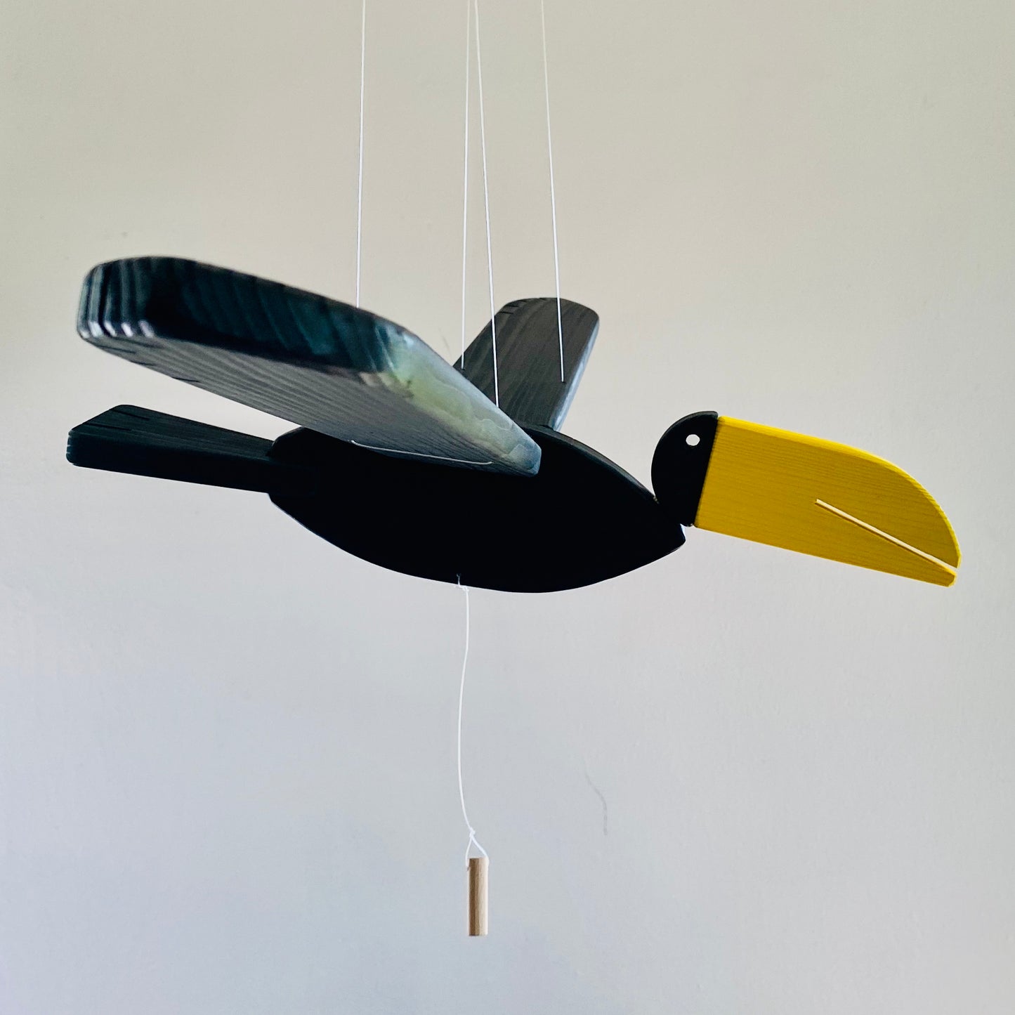 Wooden Flying Crow Mobile - Halloween Decoration - Gender Neutral Kids Room Decor