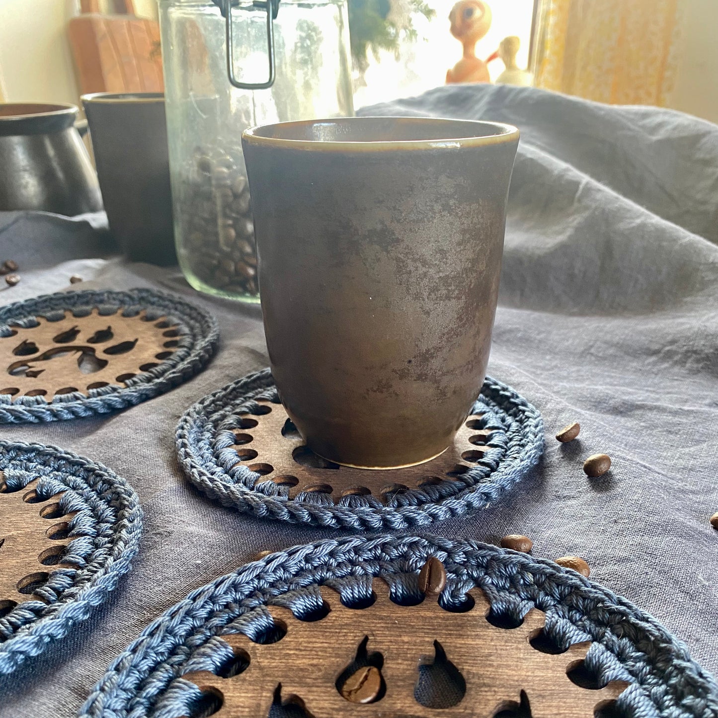 Coasters with Crochet Edge for Dog Lovers II