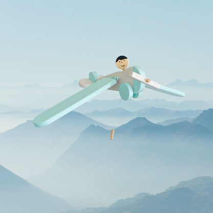 flying wooden airplane mobile