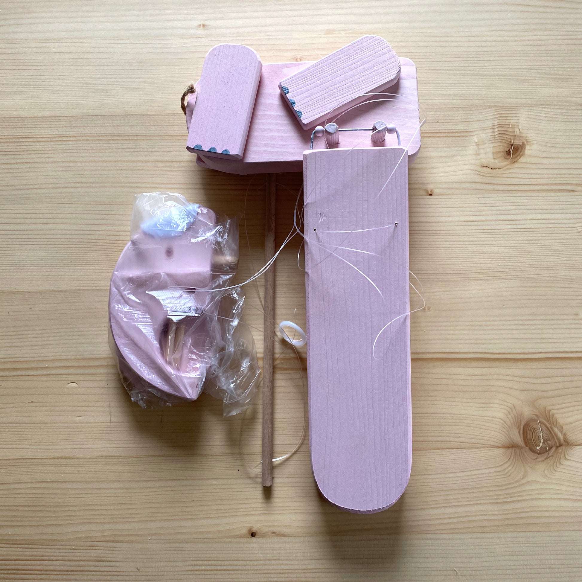 pink elephant wooden toy