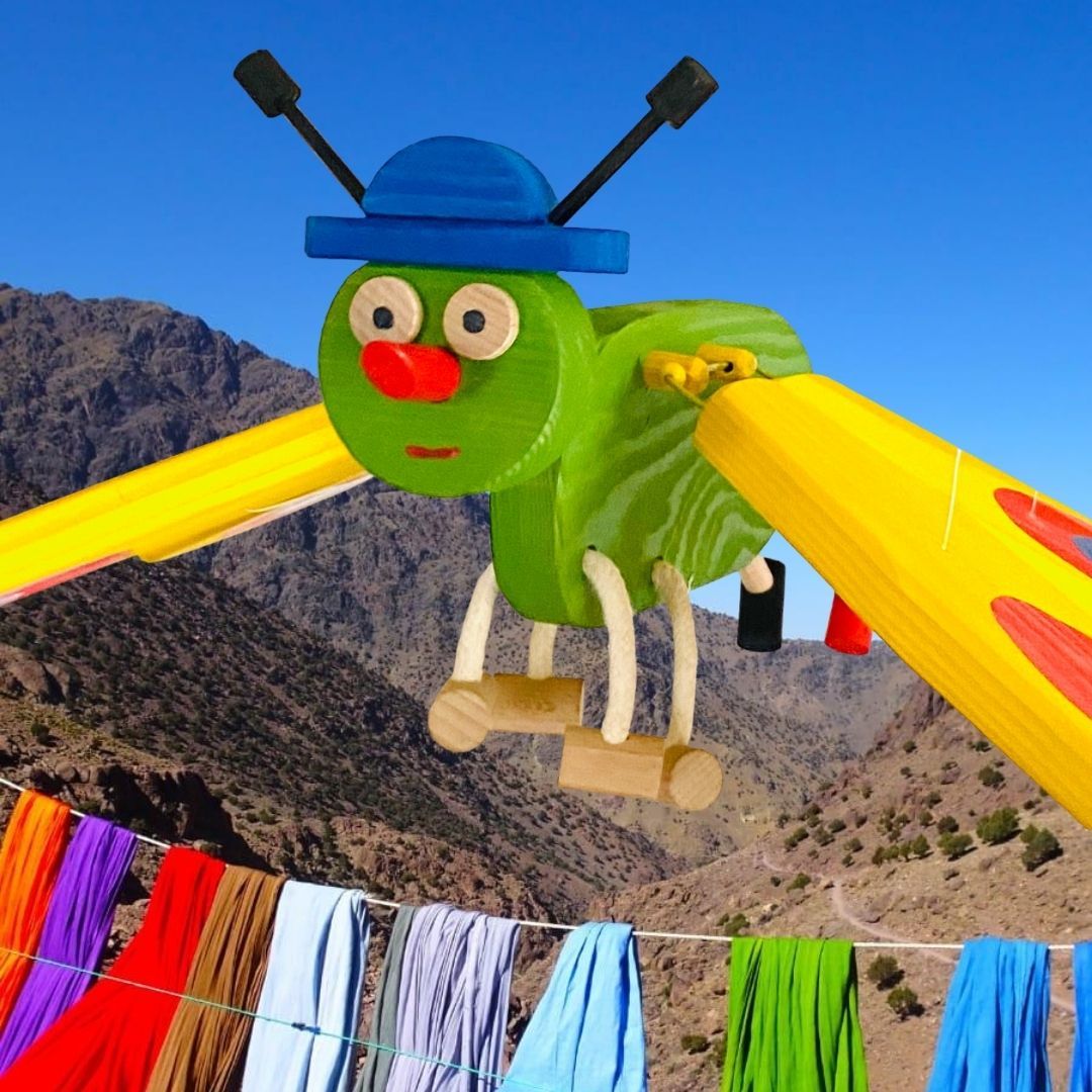 flying wooden mobile butterfly