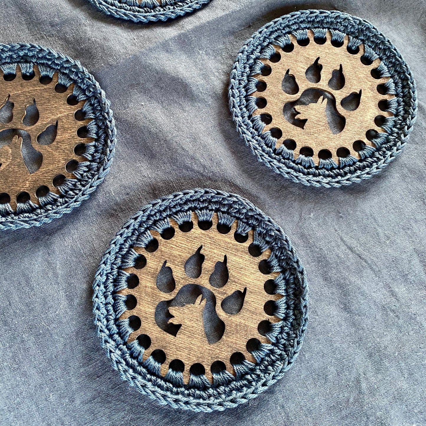 Coasters with Crochet Edge for Dog Lovers II