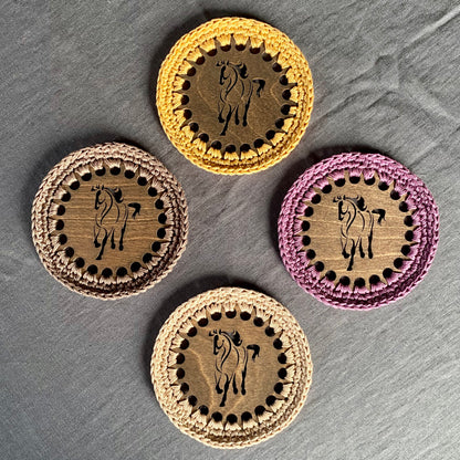 Horse Coasters with Crochet Edge
