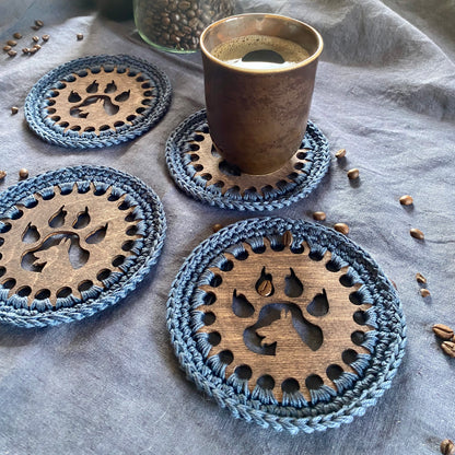 Coasters with Crochet Edge for Dog Lovers II