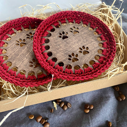 Coasters with Dog Paws