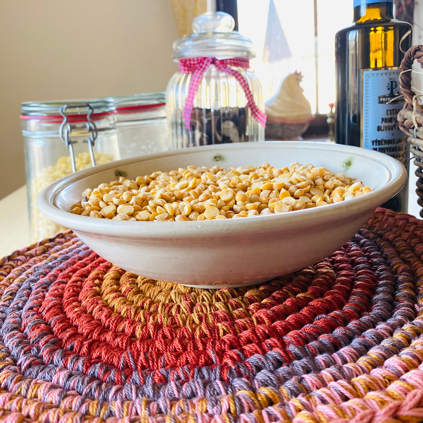 crochet round hotpad