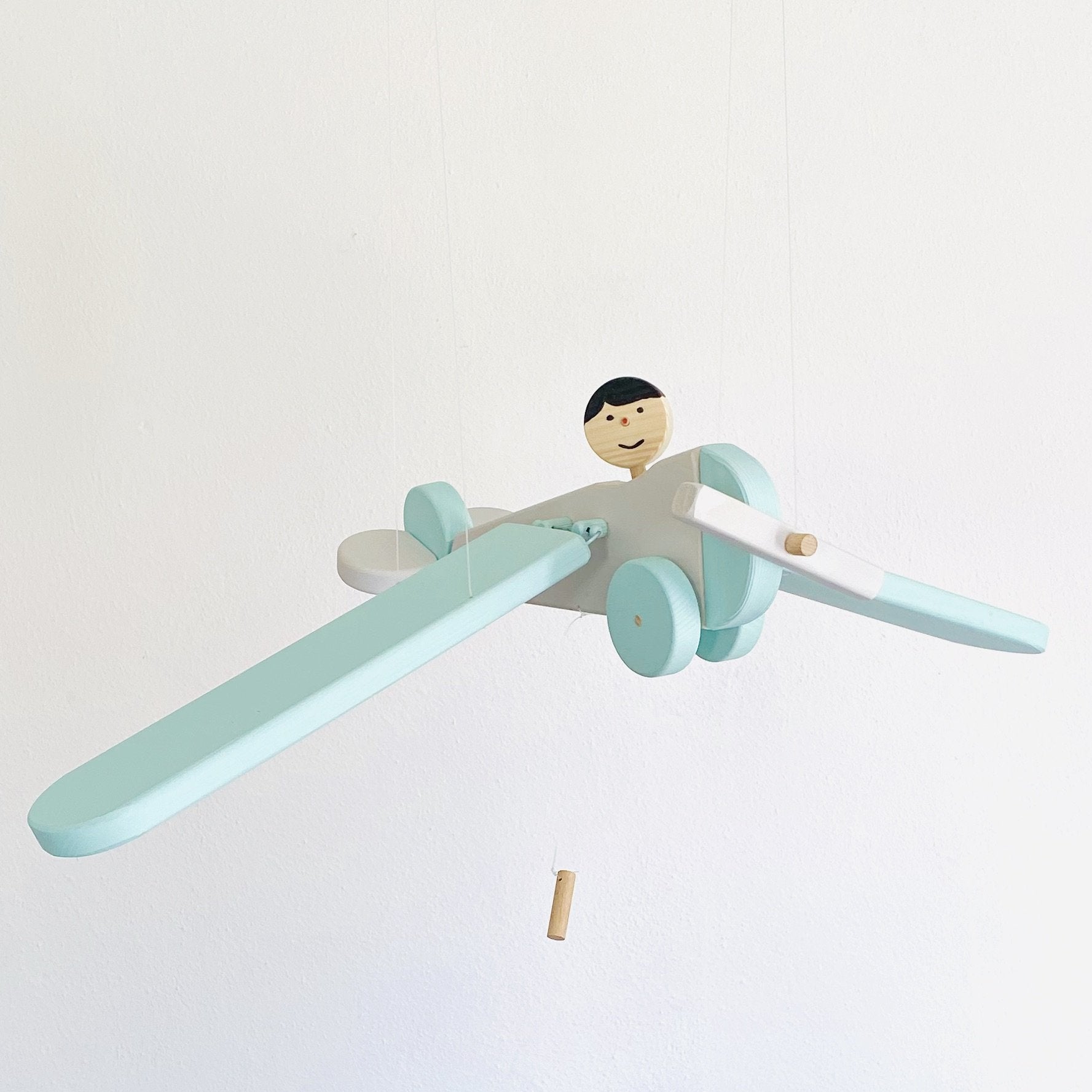 wooden nursery mobile for baby boy