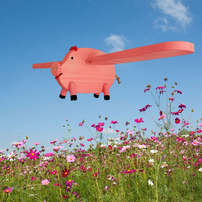 Flying Pink Pig Wooden Baby Mobile
