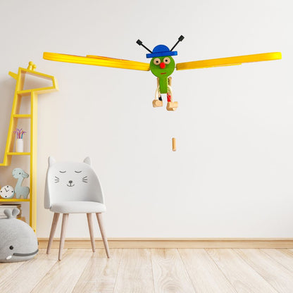 Pink Butterfly Flying Wooden Mobile - Baby Girl Nursery Decor