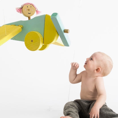 Wooden Airplane Nursery Mobile