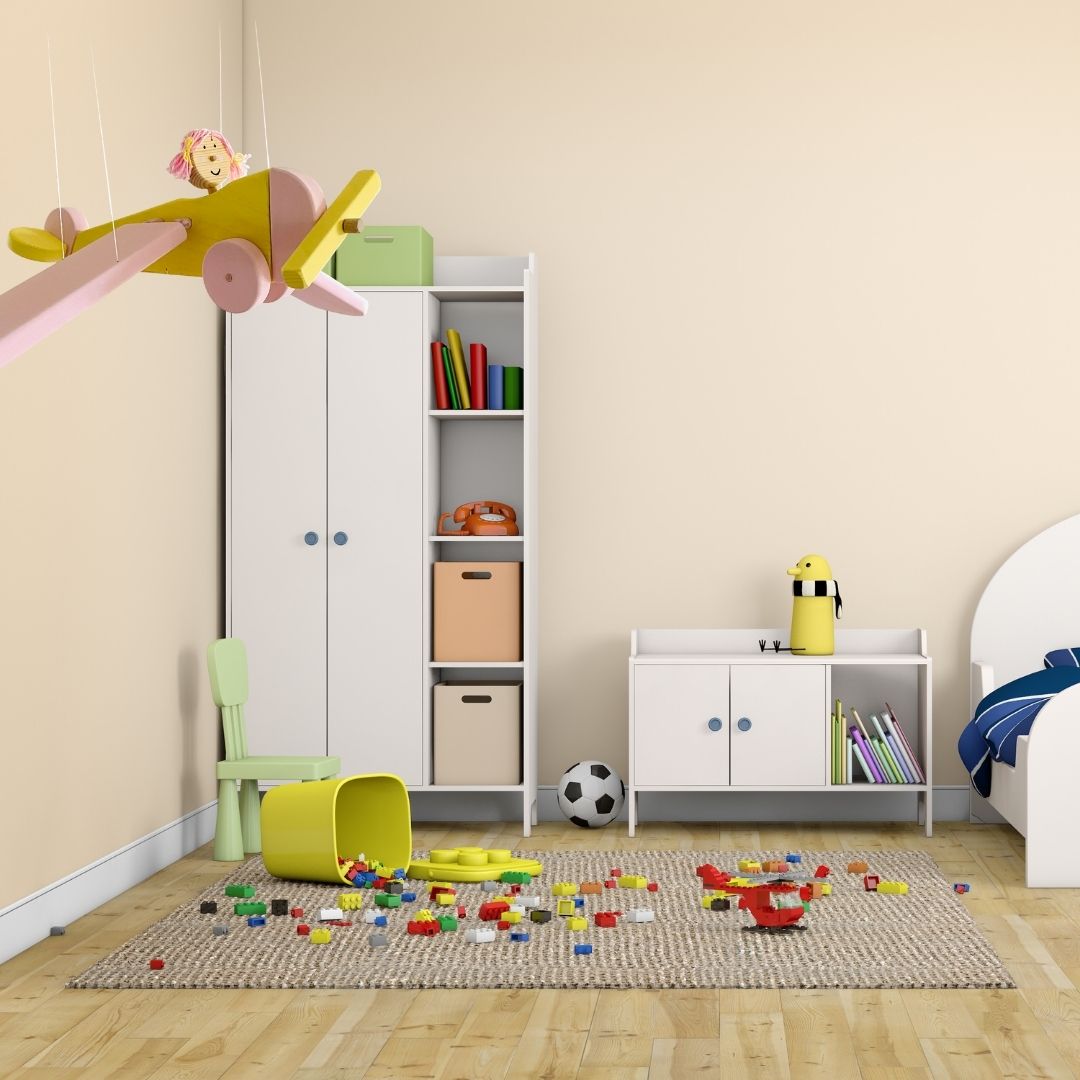 Flying Wooden Airplane with a Girl