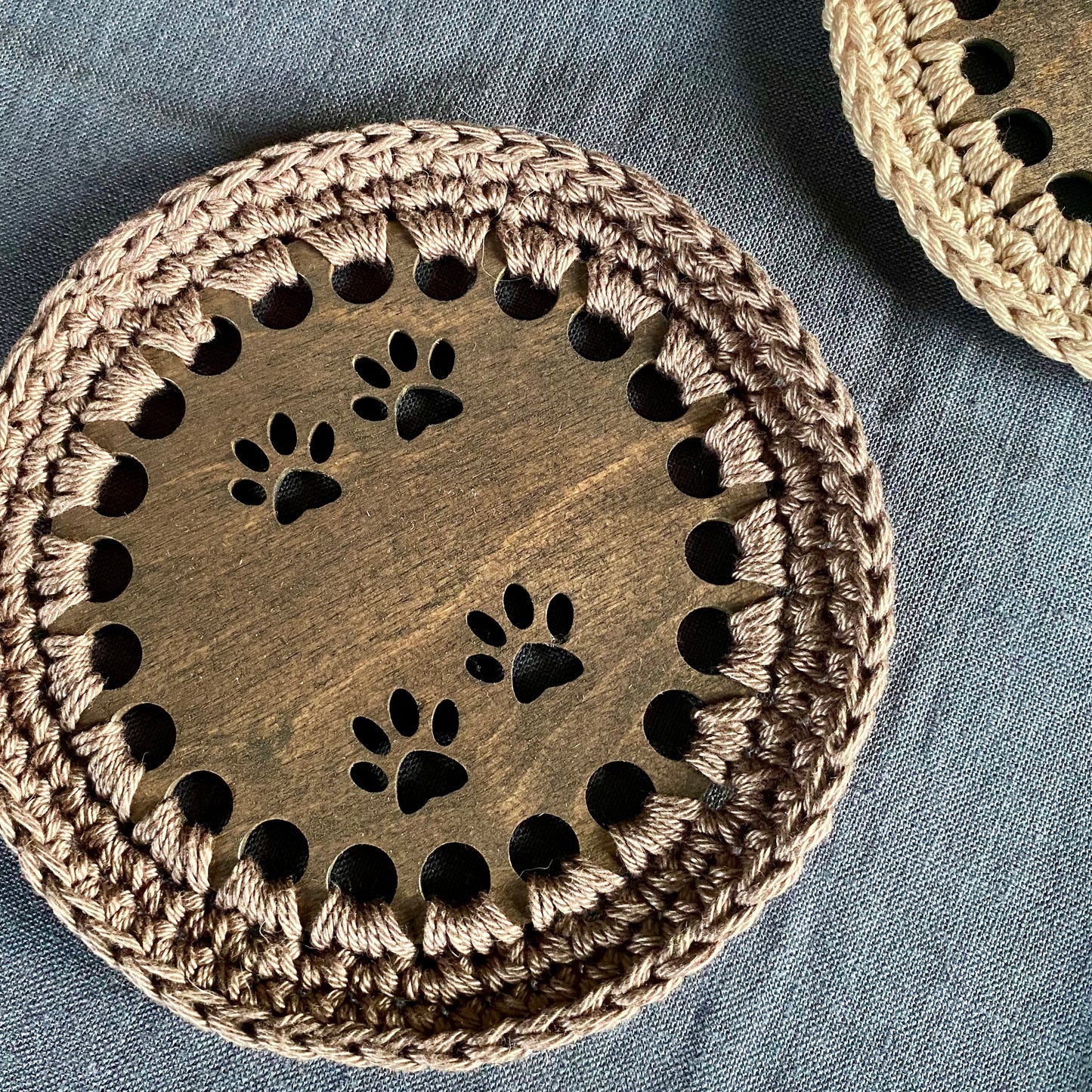Coasters with Crochet Edge for Dog Lovers