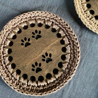 Coasters with Crochet Edge for Dog Lovers