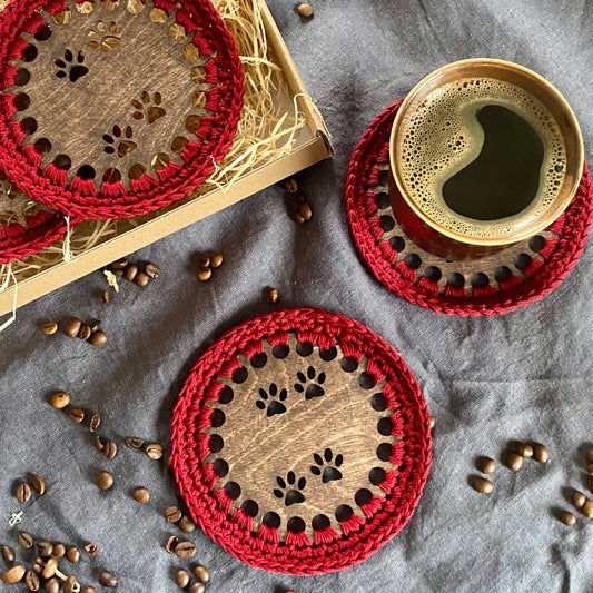 Coasters with Dog Paws