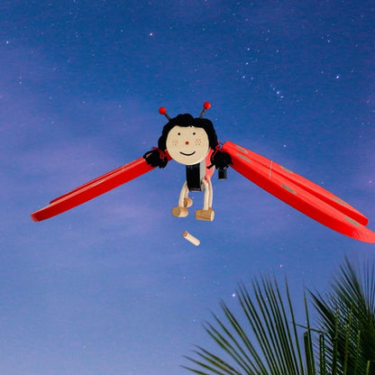 wooden flying ladybug nursery mobile