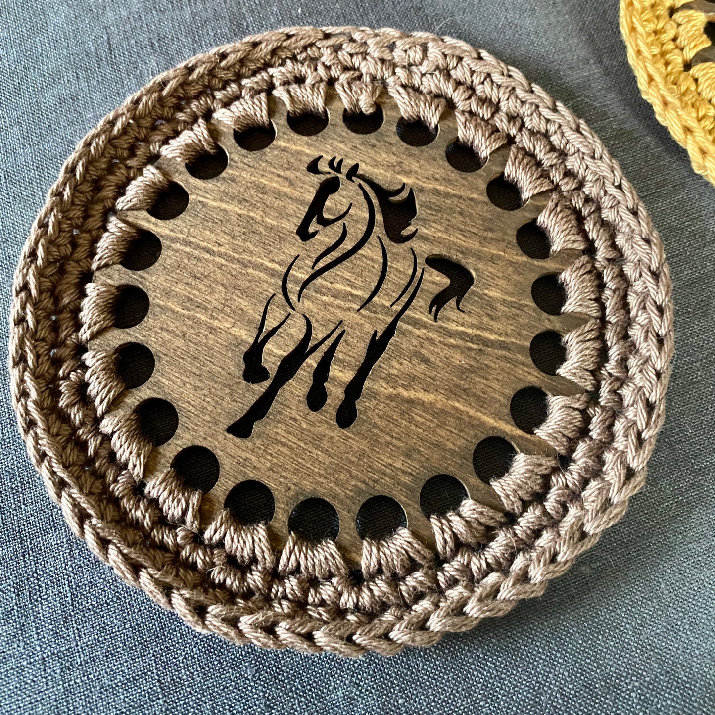 Horse Coasters with Crochet Edge