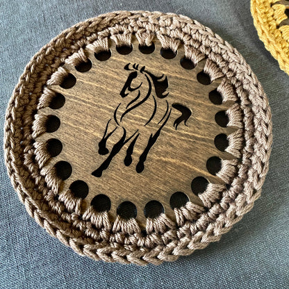 Horse Coasters with Crochet Edge