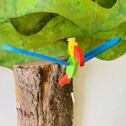Flying Colored Parrot Nursery Mobile