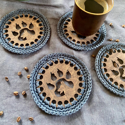 Coasters with Crochet Edge for Dog Lovers II