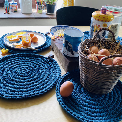 turquoise cotton place mats