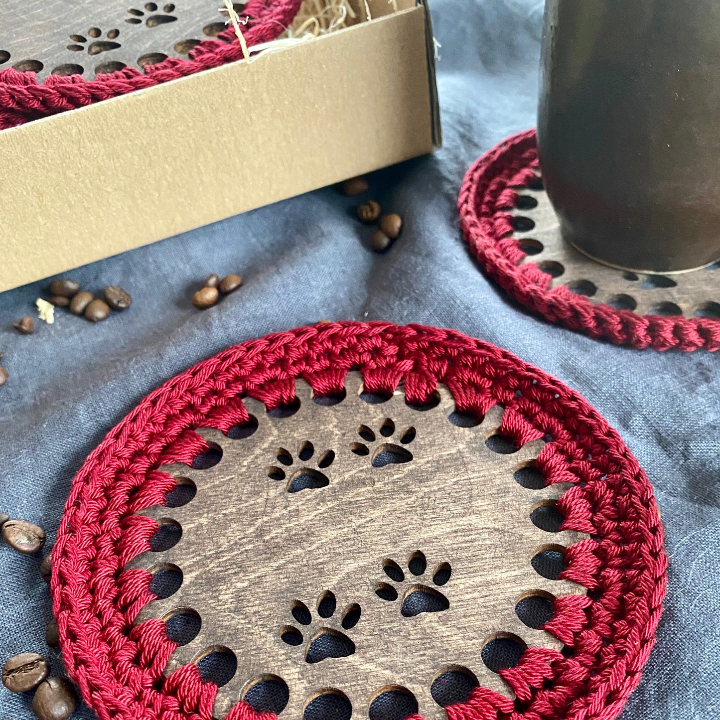 Coasters with Dog Paws