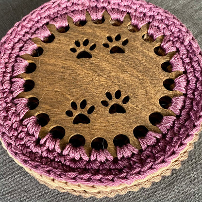 Coasters with Crochet Edge for Dog Lovers